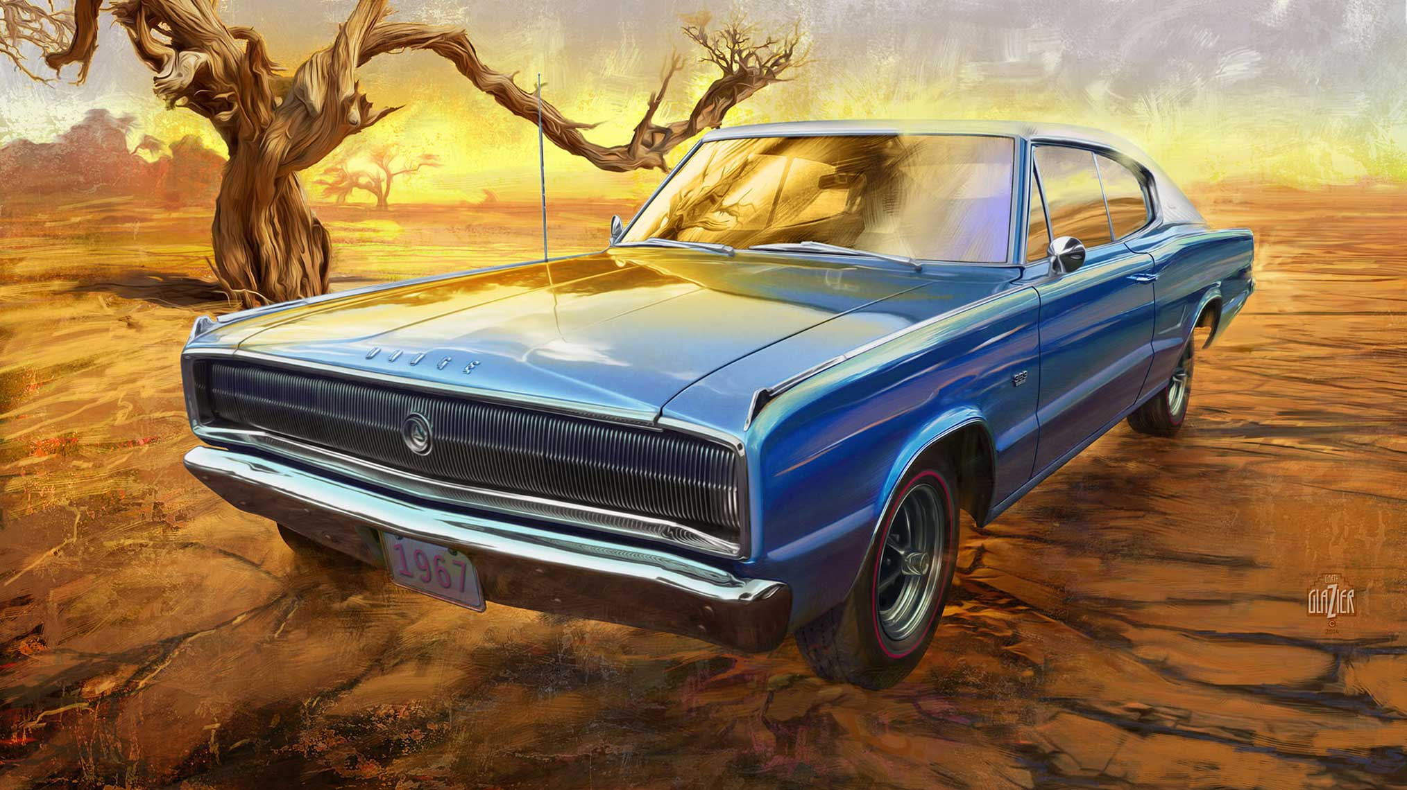 1967 MInt Dodge Charger Abandoned Near A Tree