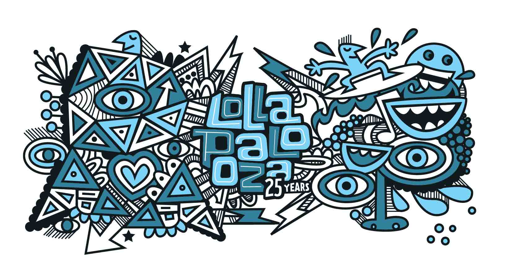 Blue Lollapalooza Graphic Line-Camelbak Bottle Design