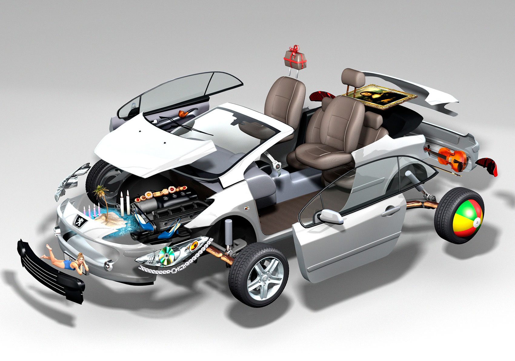 CGI-illustration-Vehicles_Beach Car Exploeded