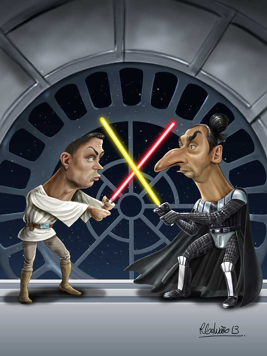 Cristiano-Ronaldo-vs-Ibrahimovic-caricature