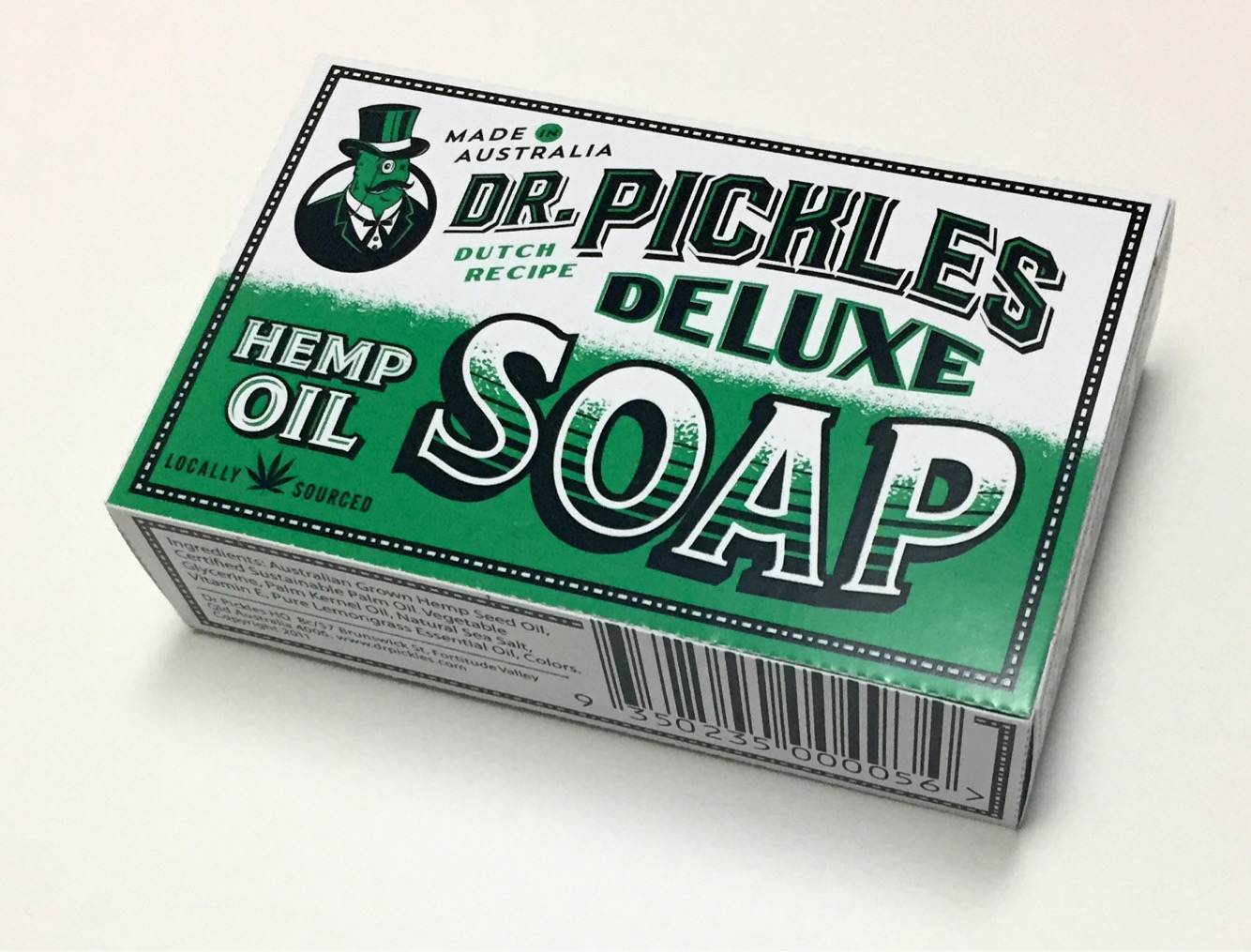 Dr Pickles Deluxe Soap Box Packaging Logo
