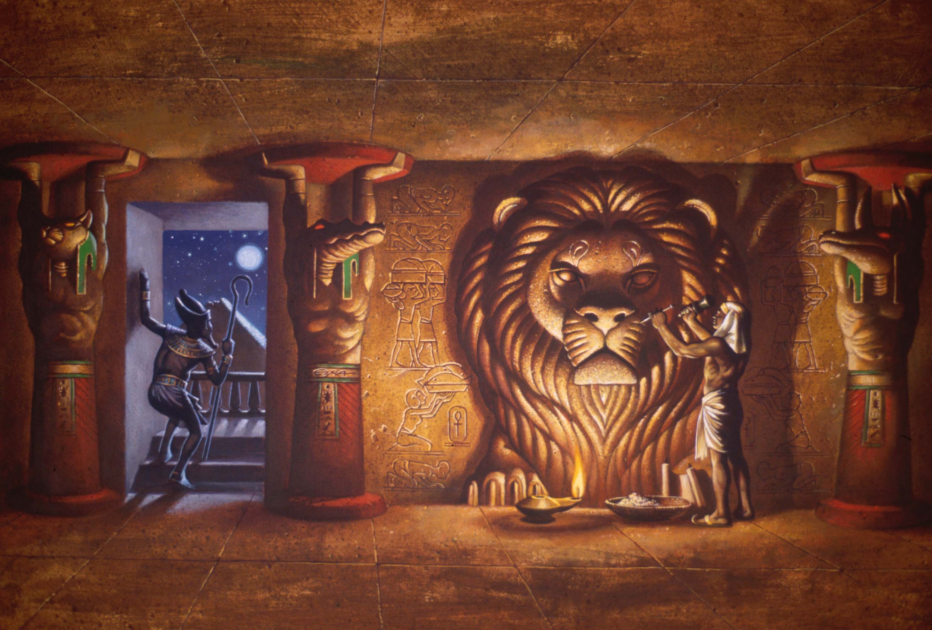 EgyptianCarvingLionSculupture