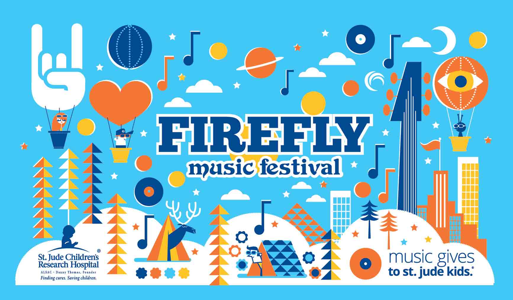 Firefly Festival artwork 2017 for Camelback festival water bottle