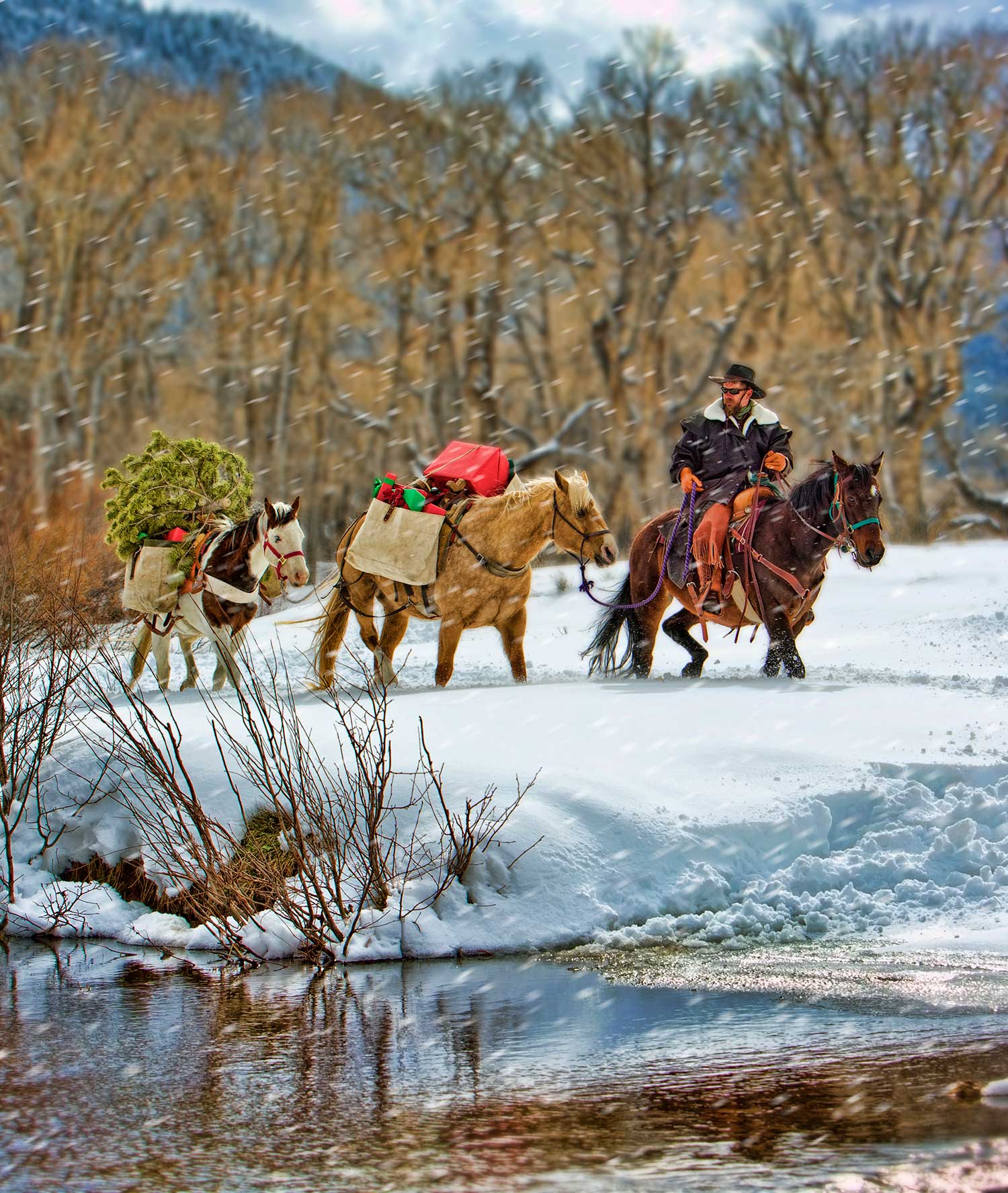 Horse Christmas to print