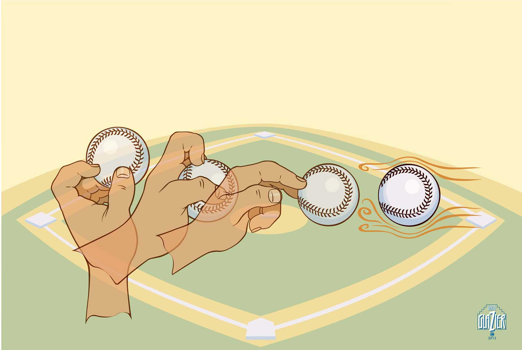 How to throw a knuckleball-vector-technical
