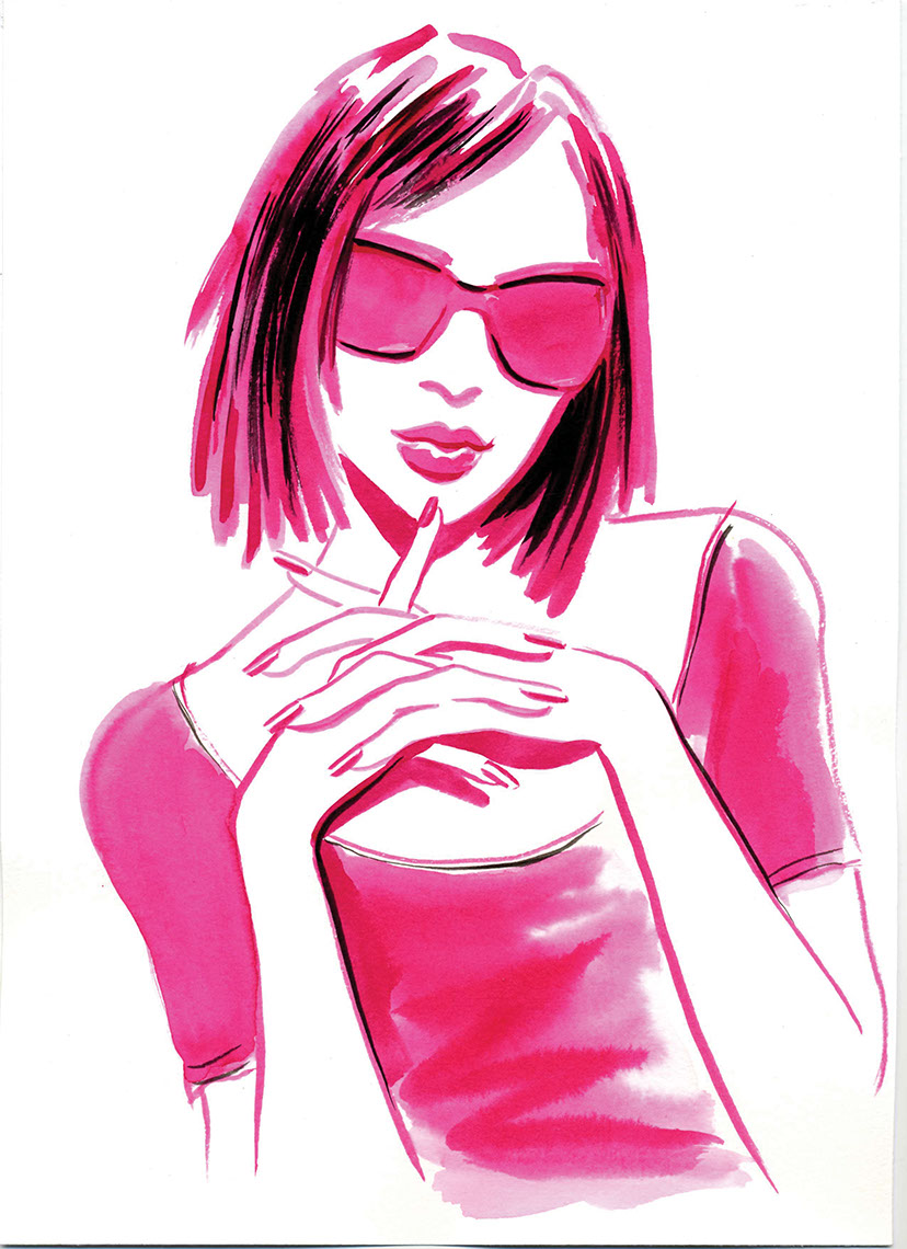 Illustration_Fashion_Pink Sunglasses-annie-france-giroud