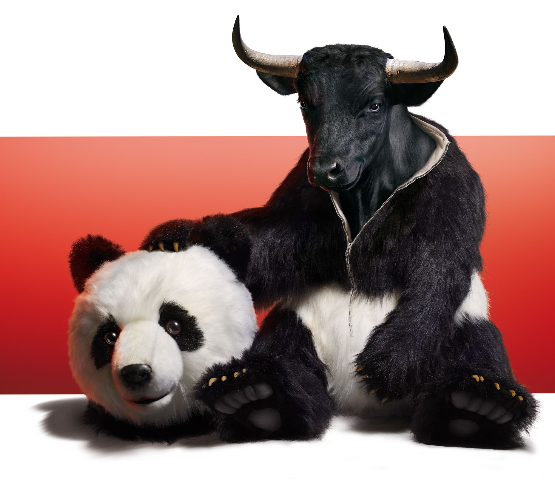 Photo-Imaging_Animals and Nature_Bull in a panda suit-Frank Neidhardt