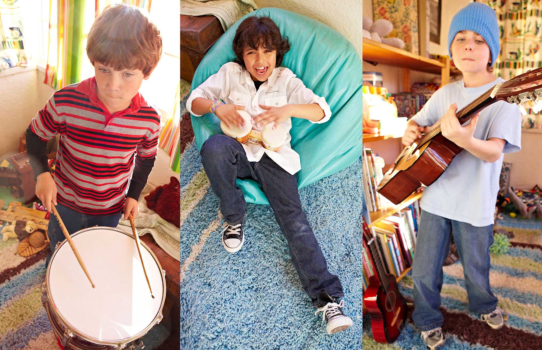Photography_Children and Teens_Child Musicians Drums Guitar-Tony Garcia