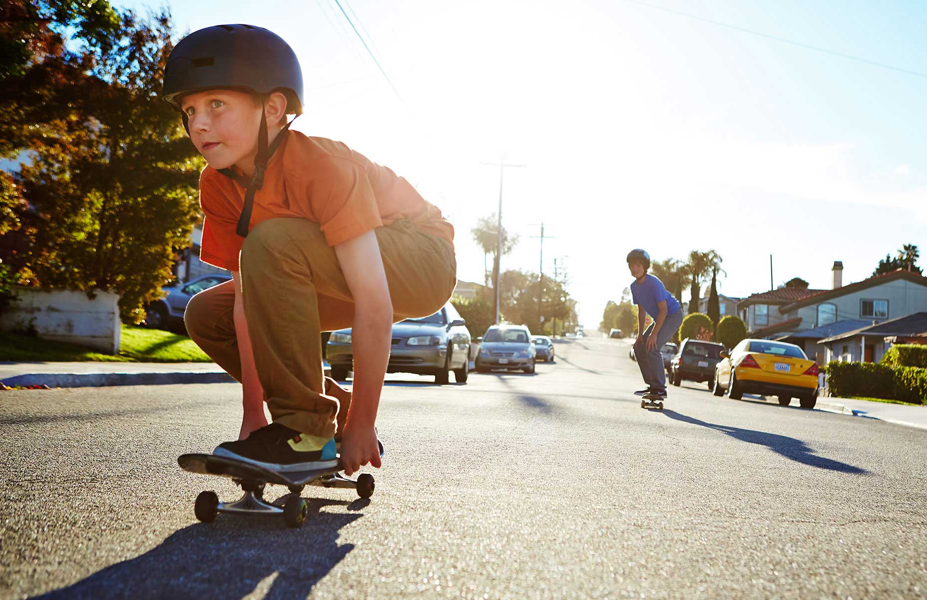 Photography_Children and Teens_Crouching Skateboard Boy-Tony Garcia