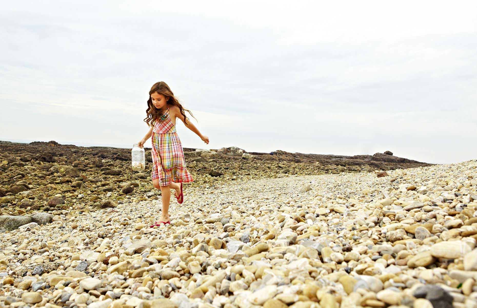 Photography_Children and Teens_Girl Collecting Shells at Beach-Tony Garcia