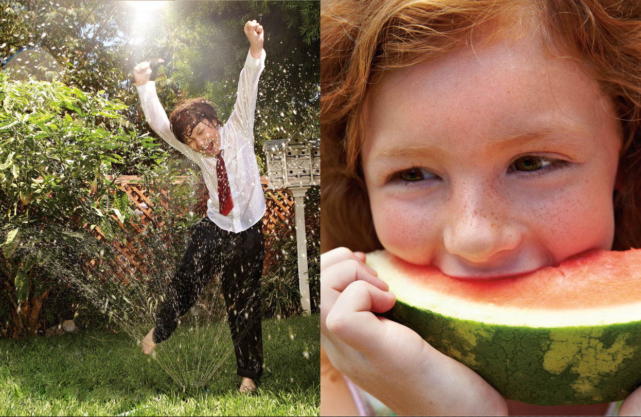 Photography_Children Teens_Sprinkler and watermelon-Tony Garcia