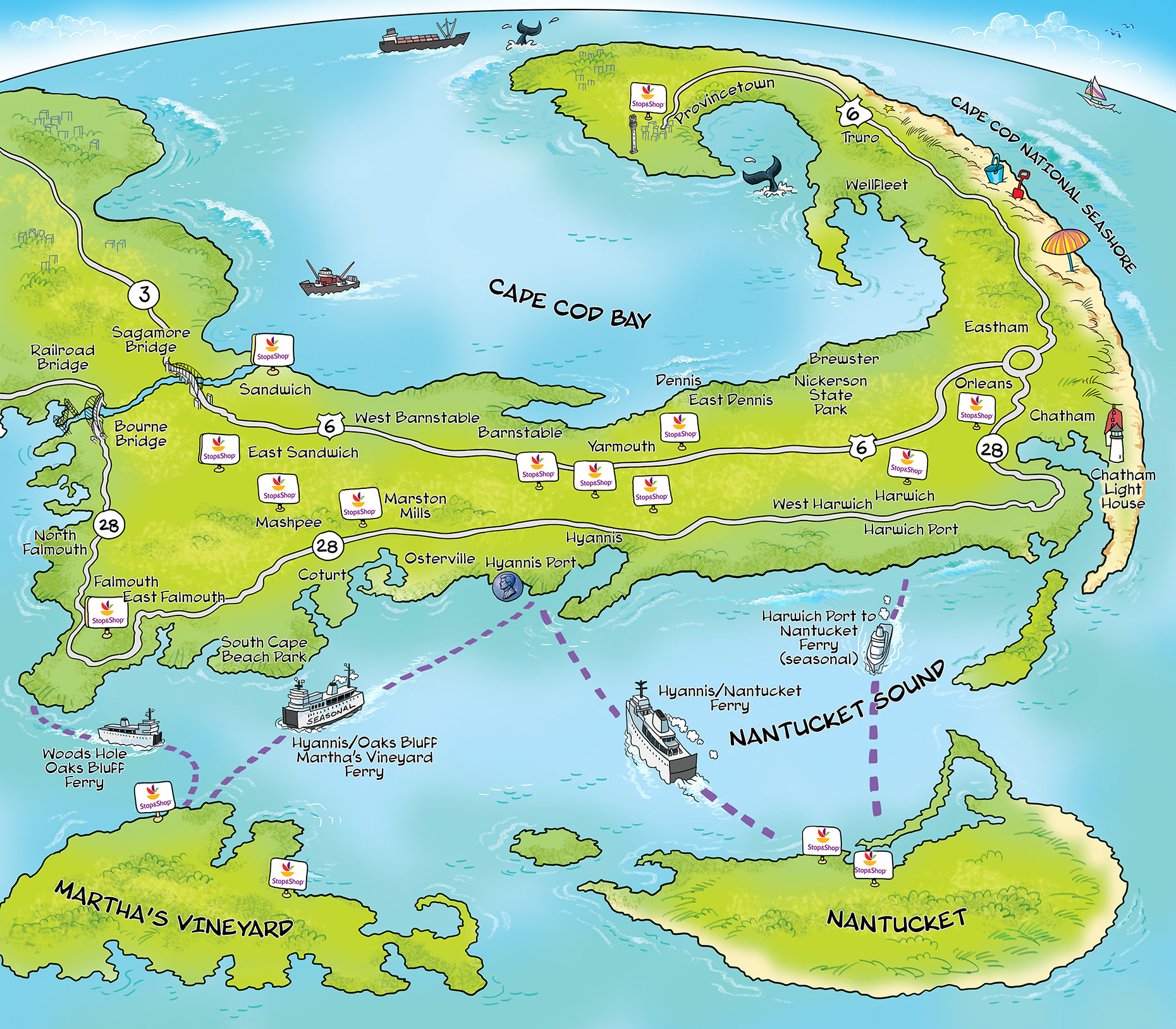 Places and Locations-Illustration_Architecture_Cape Cod Marthas Vineyard map-Bot-Roda