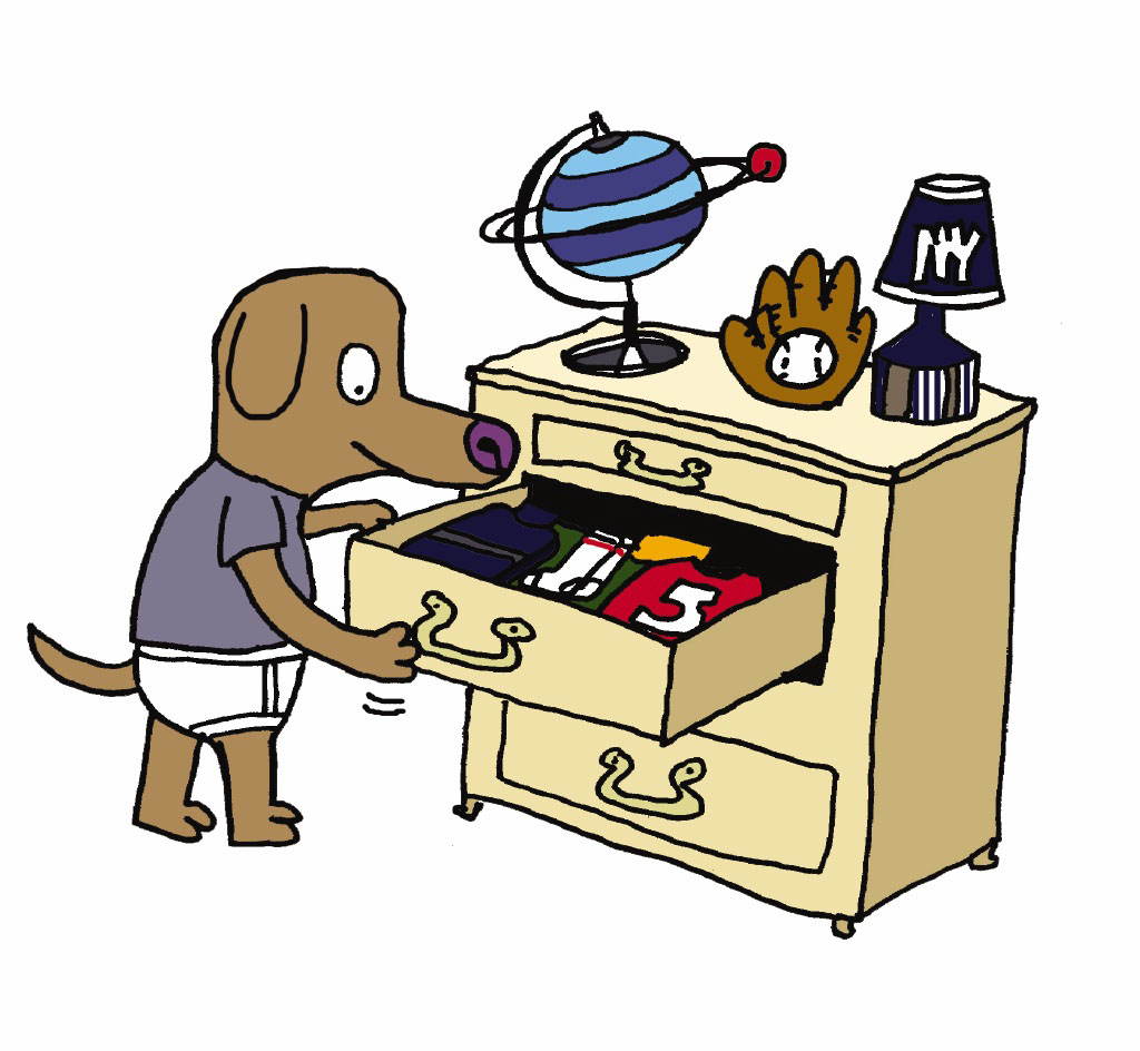 Taylor Lee_Cartoons and Characters_Dog looks for what to wear