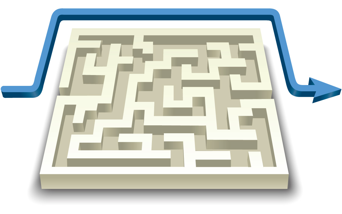 Vector_Business_Maze with Directional Arrow