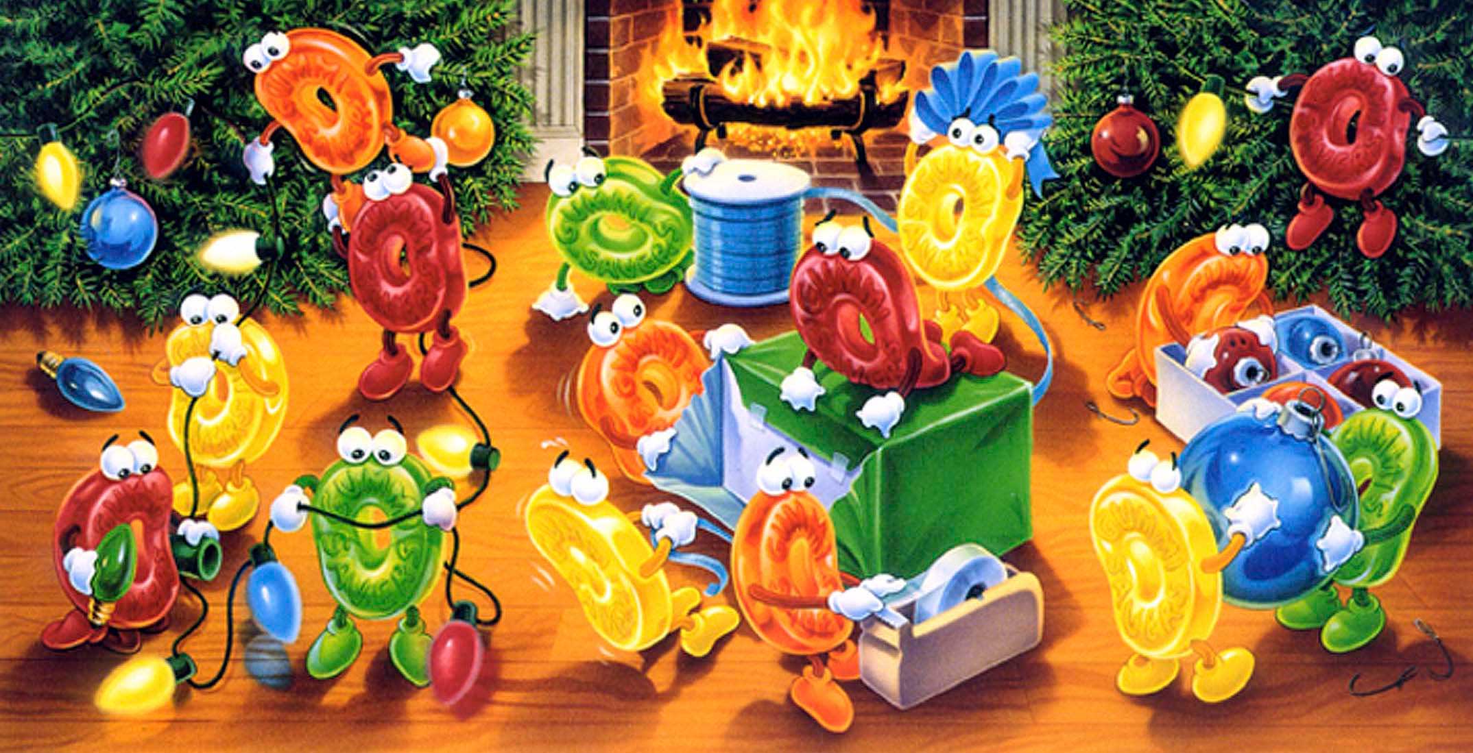 animated-lifesavers-decorating-a-christmas-tree