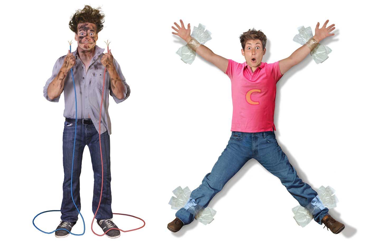 cgi-rendered-people-electricuted man holding wires and man taped against wall