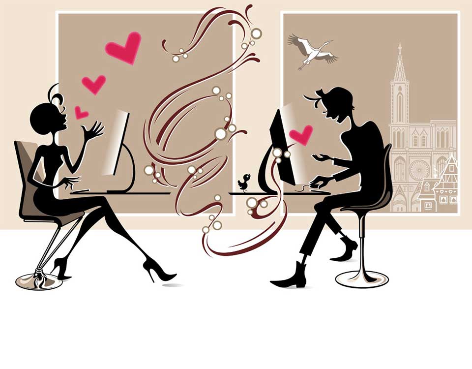couple finding love online