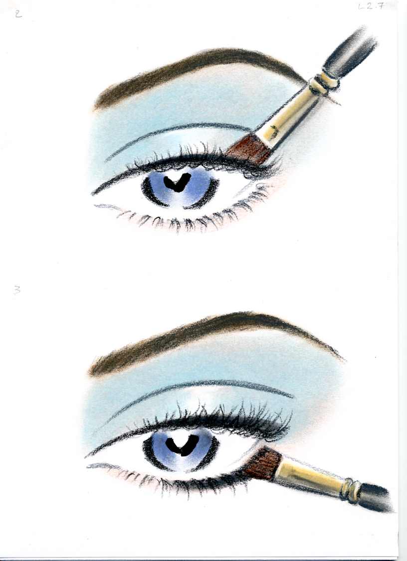 female-illustration-beauty-style-Fashion-Blue Eye Shadow-annie-france-giroud