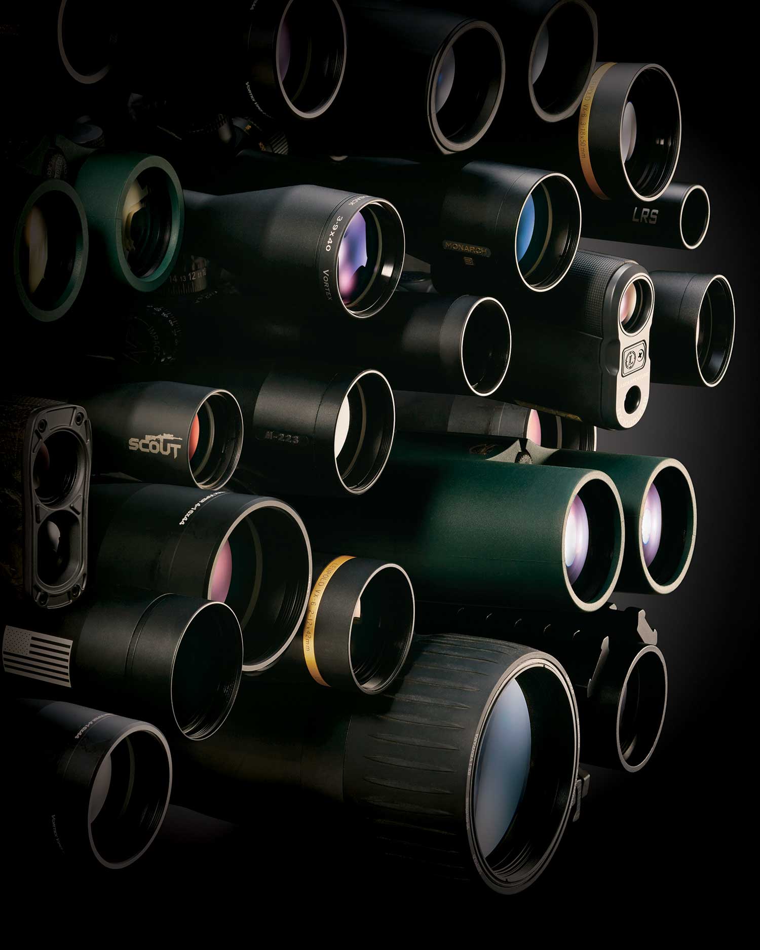 hunting scope stacked still life