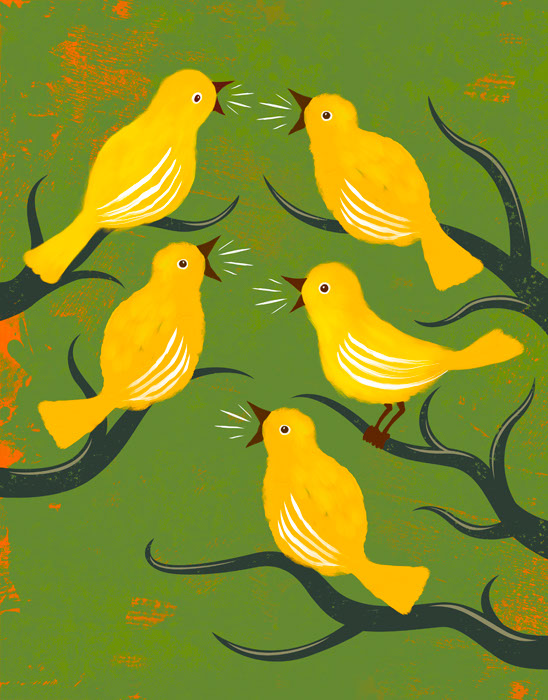 illustration-Animals-Animals_Chirping birds-Don Bishop