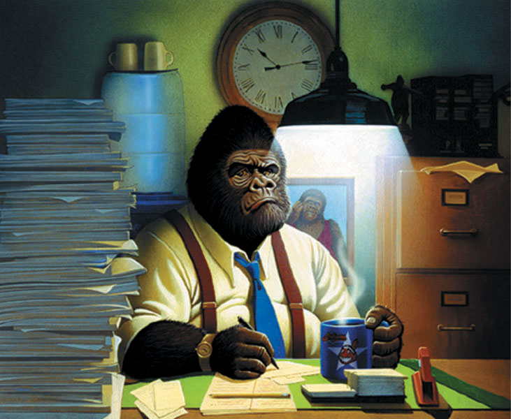 illustration-Animals_Office gorilla-Keith Batcheller