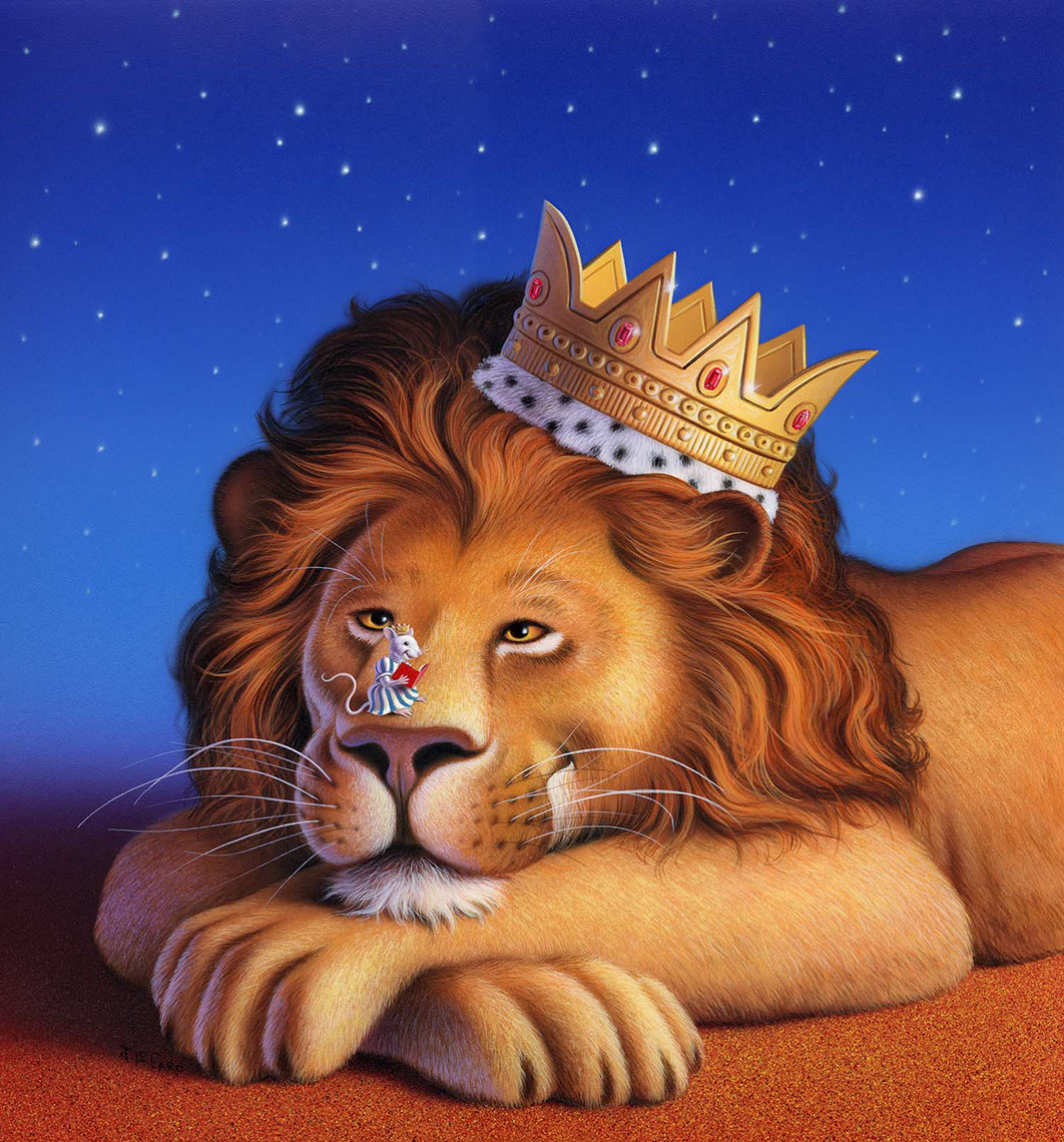 illustration-Animals_Sleepy lion king-Jerry LoFaro
