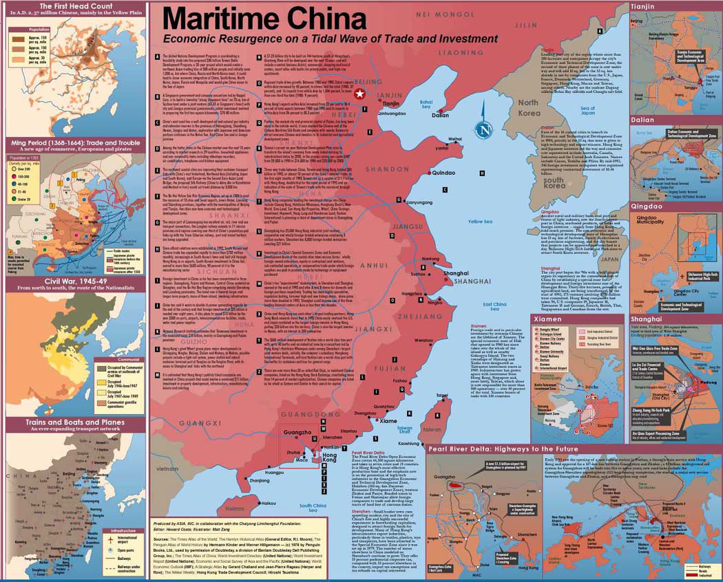 illustration-Architecture and Maps_Maritime china map and facts-Matt Zang