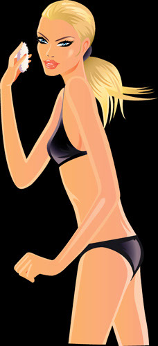 illustration-Cartoons_Make up bikini woman-Jon Rogers