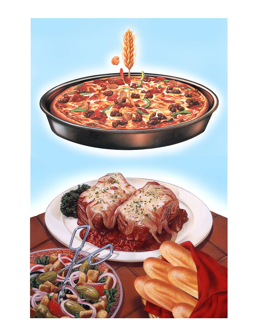 illustration-Food and Packaging_Italian dinner-Impressa