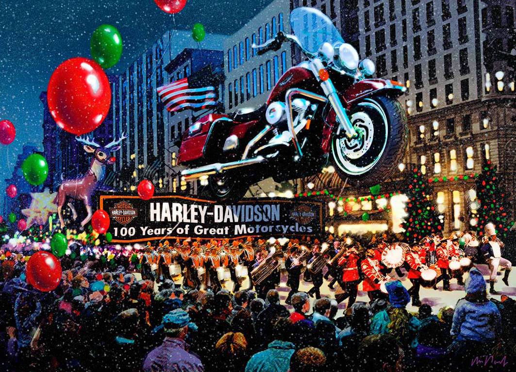 illustration-Lane DuPont_Icons and Logos_Harley Davidson parade-Lane DuPont