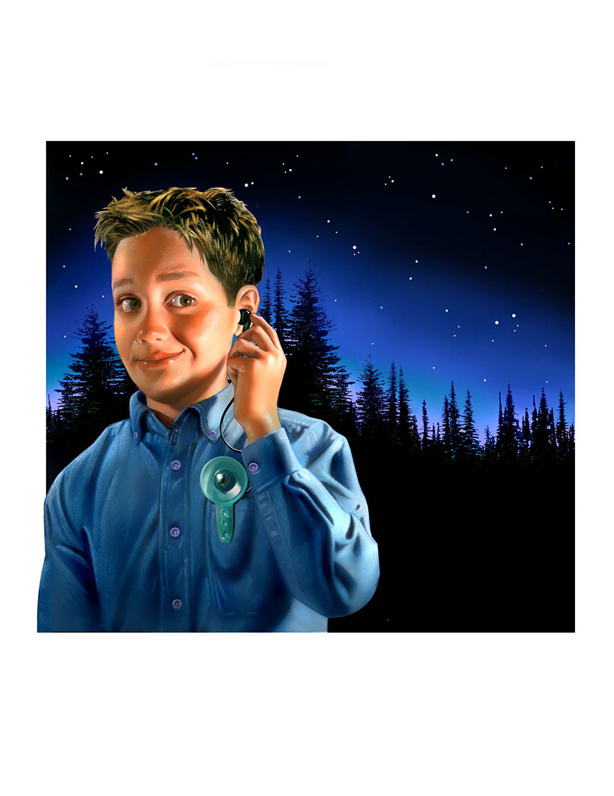illustration-People_Boy using sonic ear toy outside at night-Impressa