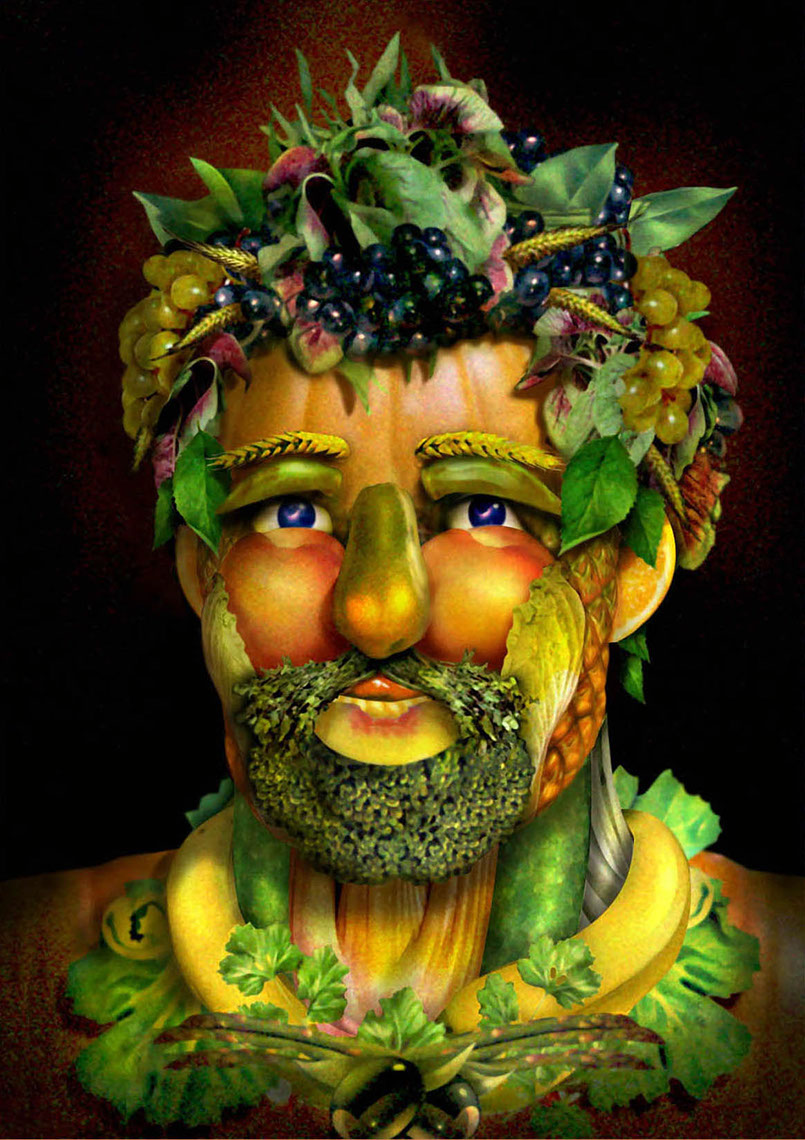 illustration-Portraits_Fruit and veggie Man-Impressa