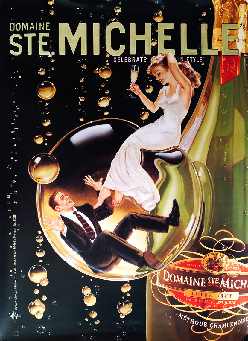 illustration-Retro_Champagne Poster Celebration-Chris Hopkins