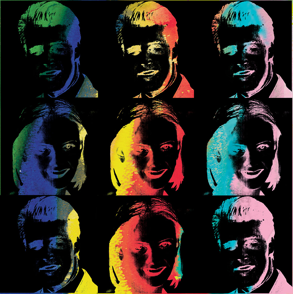 illustration-Retro_Multi-color Warhol style heads-Pastiche