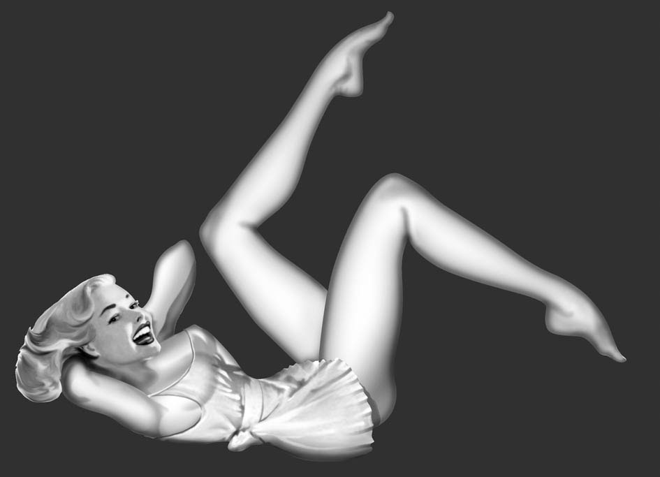 illustration-Retro_Vargas style pinup girl-Pastiche