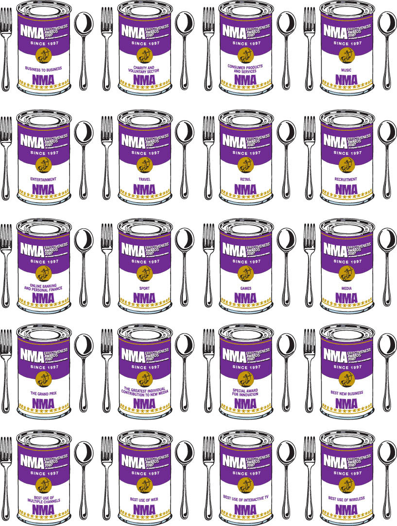illustration-Retro_Warhol style soup cans NMA effectiveness awards-Pastiche