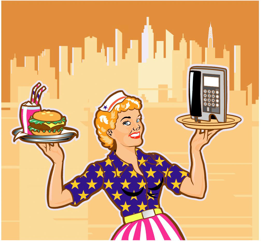 illustration-Retro_waitress-Pastiche