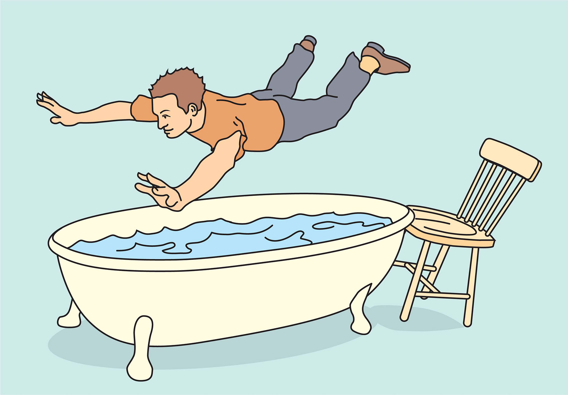 illustration-Technical and How To_Loaded Bath Dive-Jon Rogers
