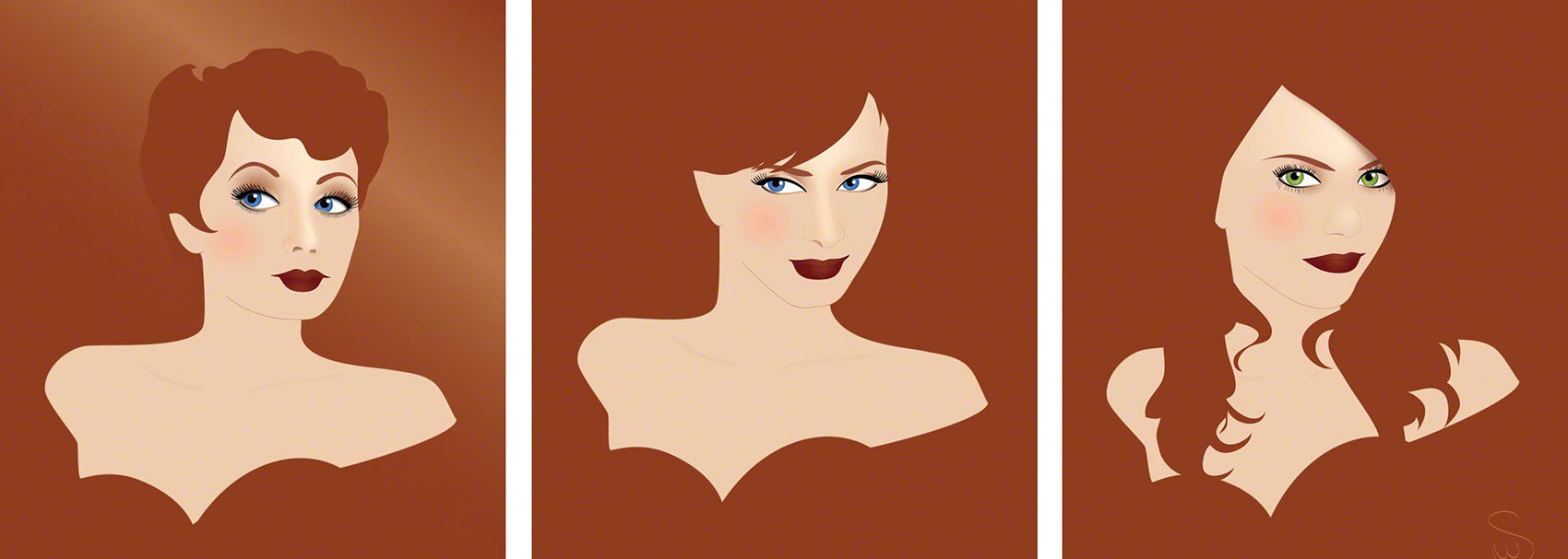 illustration-_Lucille Ball, Hendricks, Lohan