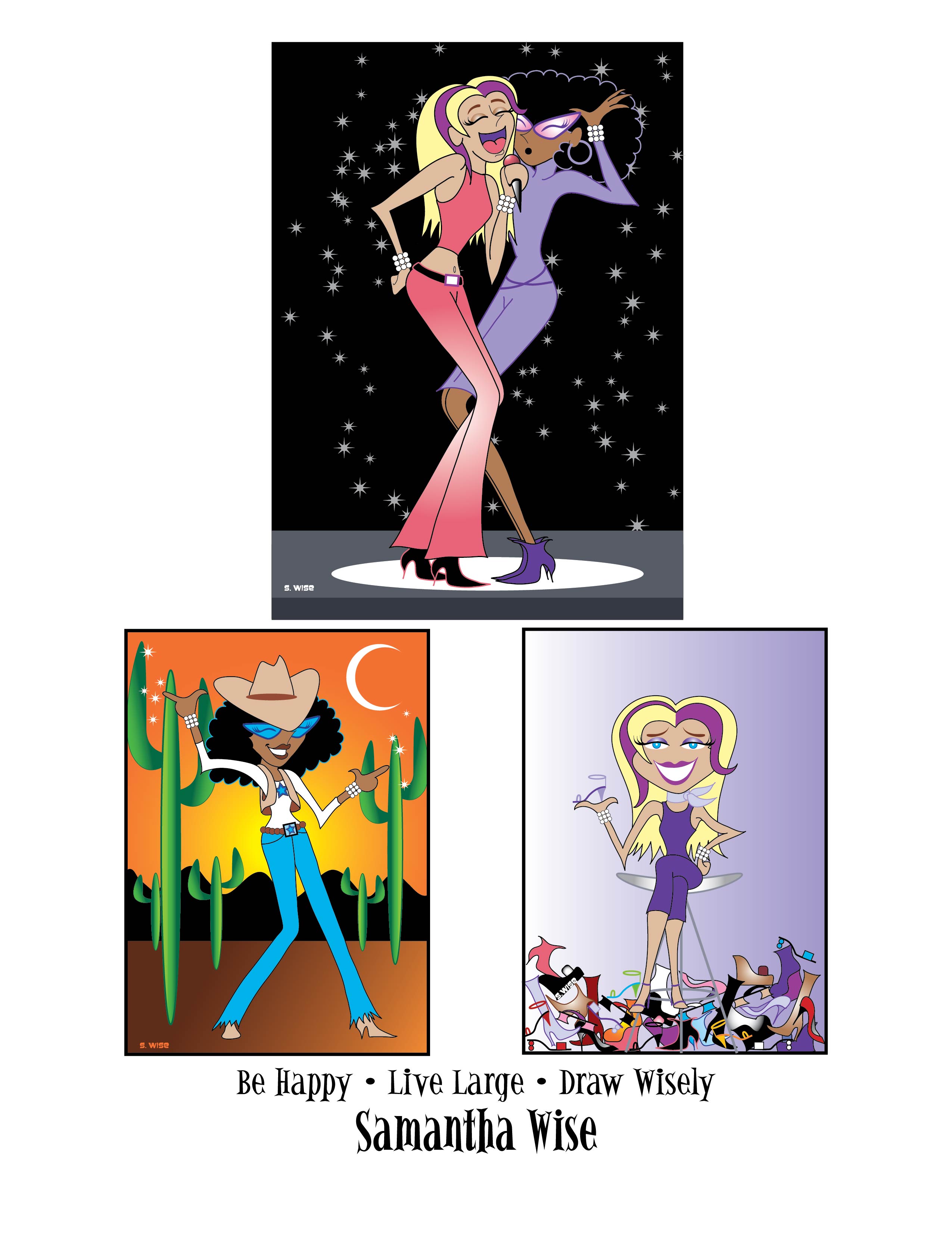 illustration-characters-karaokee_shoes_cowgirl-Samantha Wise