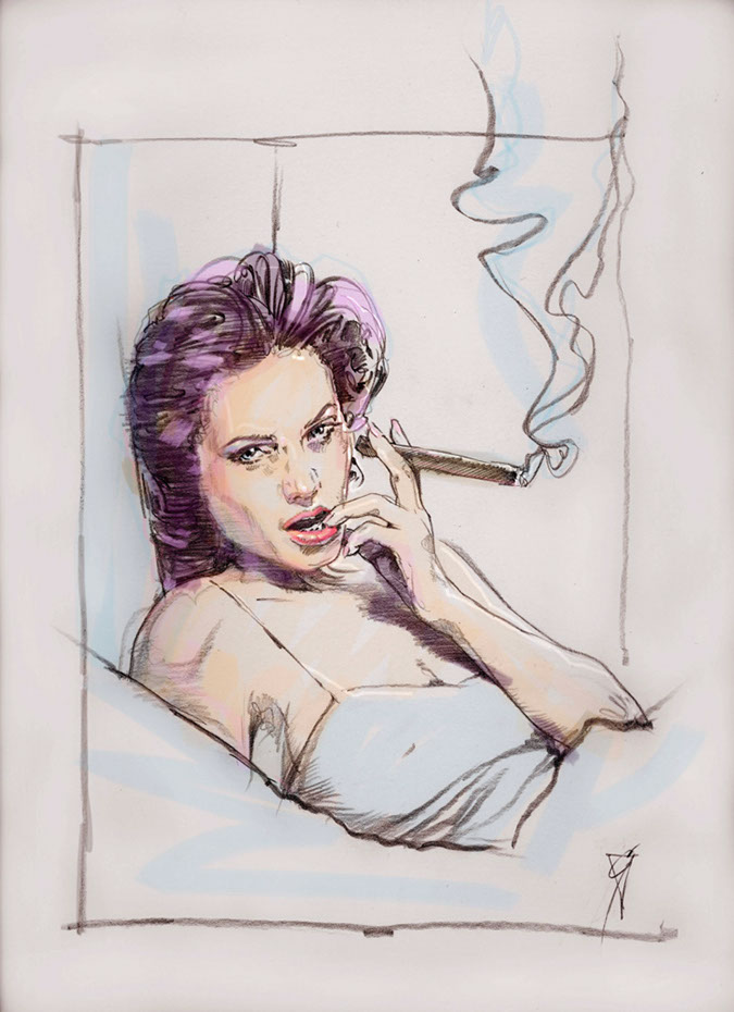 illustration-retro_smoking woman-Bill Garland