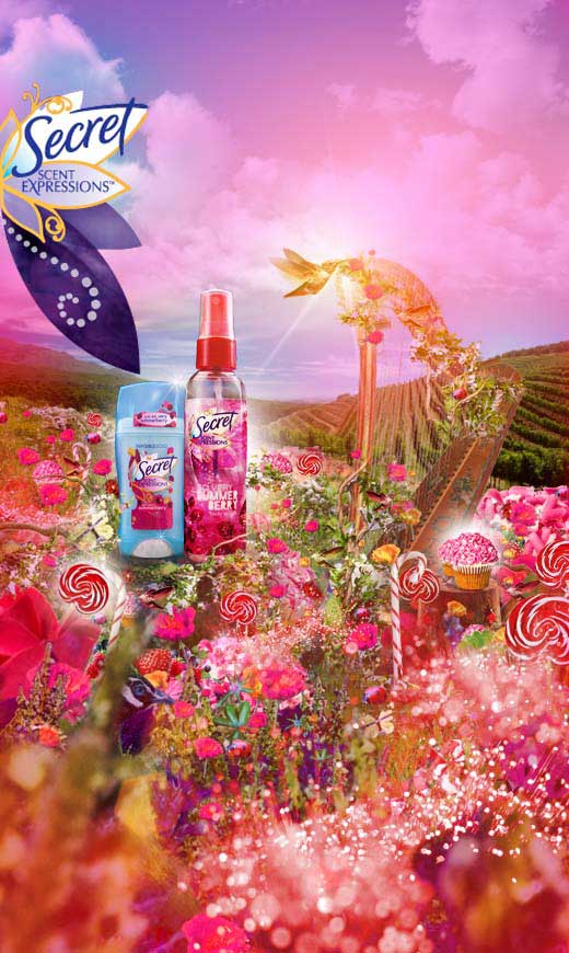 photo-imaging-steroscopic berry floral landscape for secret campaign