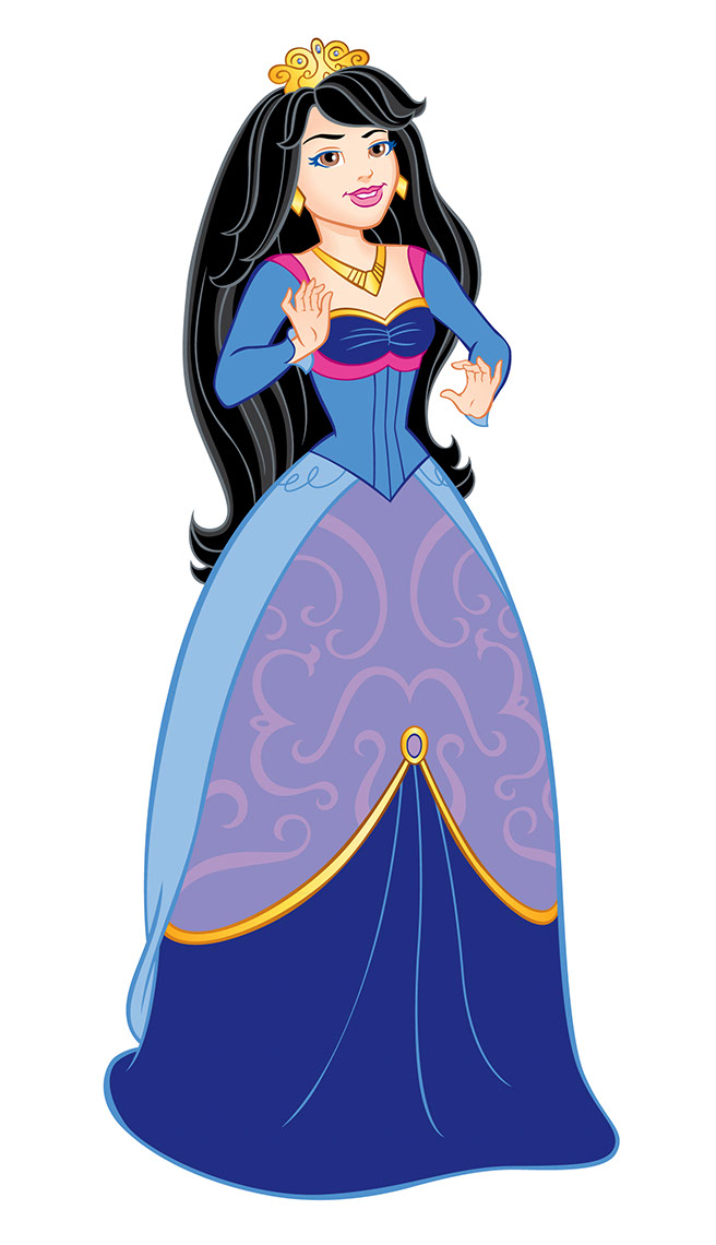 vector-Illustration_Cartoons and Character Design_Dark Haired Princess Vector-barry orkin
