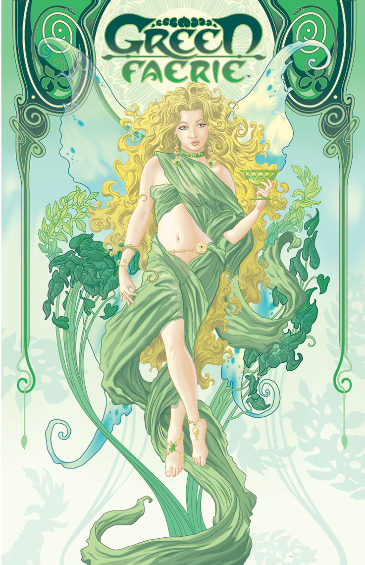 vector-illustration-retro_erte style blonde female green faerie-barry orkin